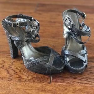 Calvin Klein Parma Pewter Platform Sandal Size 7